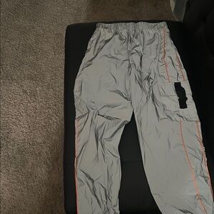 SHEIN Gray Ankle & Cropped Jeans with Orange Accents